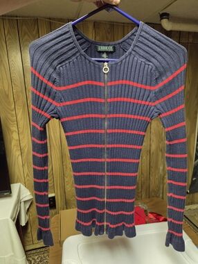 Ralph Lauren Womens Zip Up Crop Sweater Size Medium